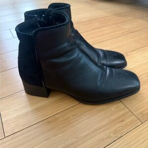 Aquatalia Black Leather Ankle Booties